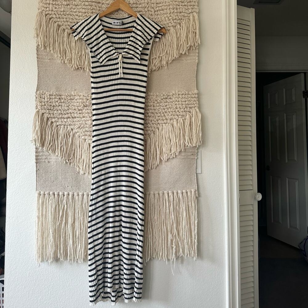 Rixo Antibes Stripe Maxi Dress